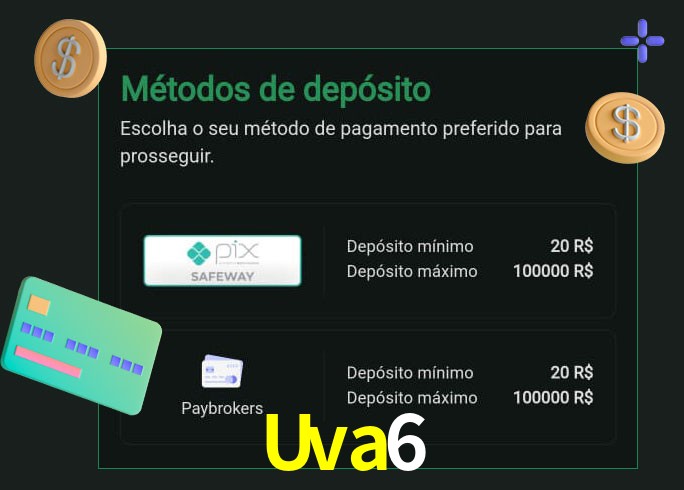 O cassino Uva6 oferece uma grande variedade de métodos de pagamento